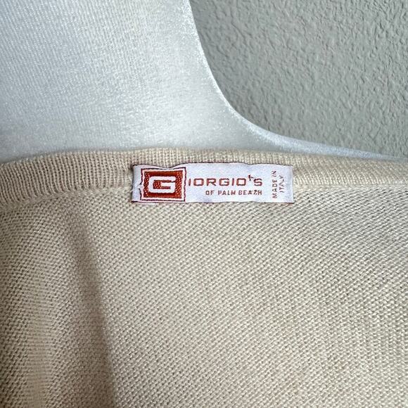 Giorgio's of Palm Beach Cashmere Silk Cardigan Women's 44 US M Off White Sweater - Picture 7 of 8